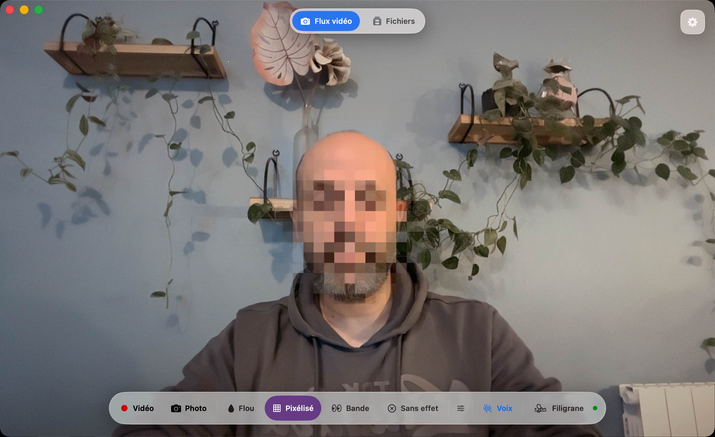 Interface Oculta montrant le masquage d'une zone sensible