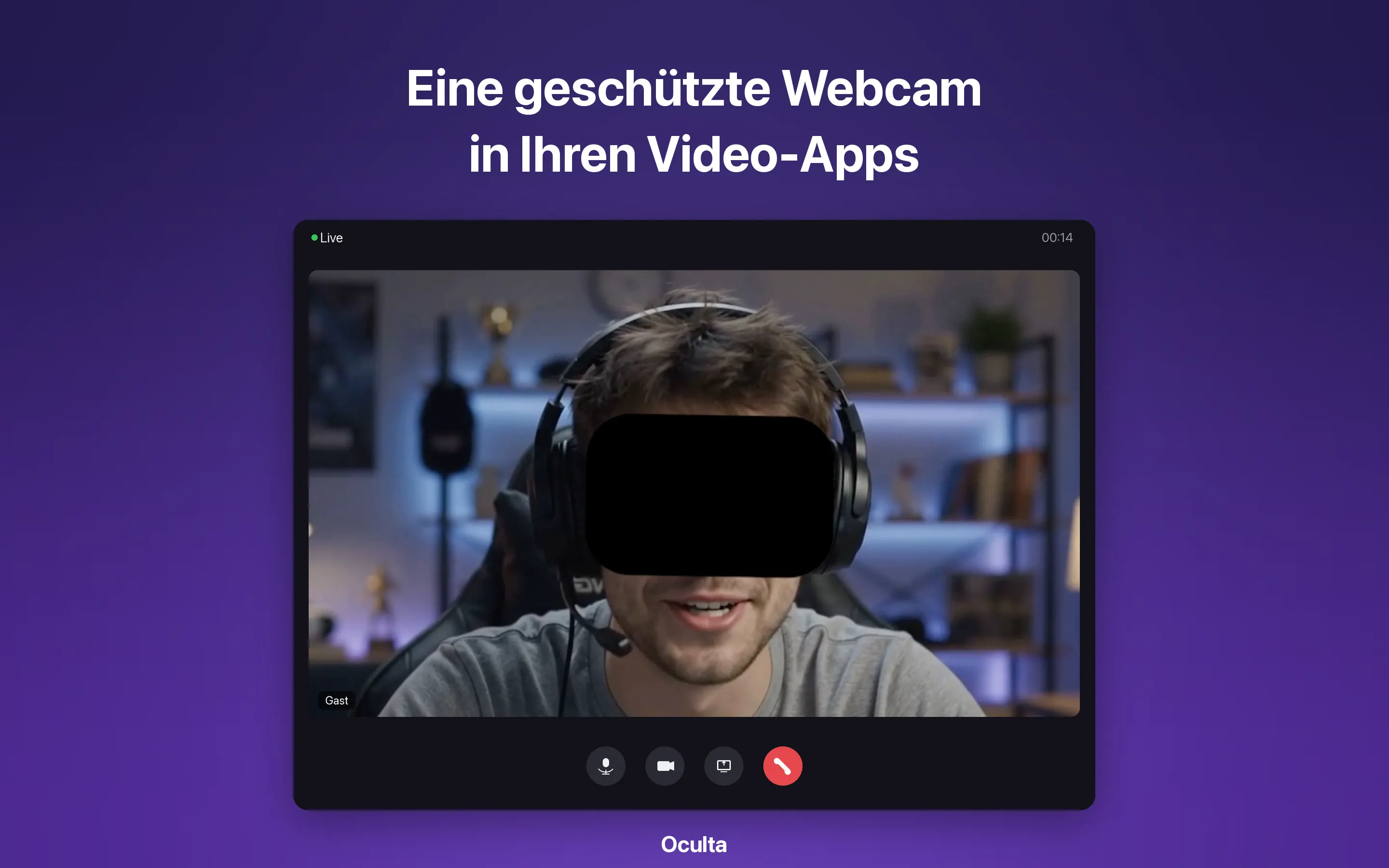 Oculta en mode webcam virtuelle et capture locale